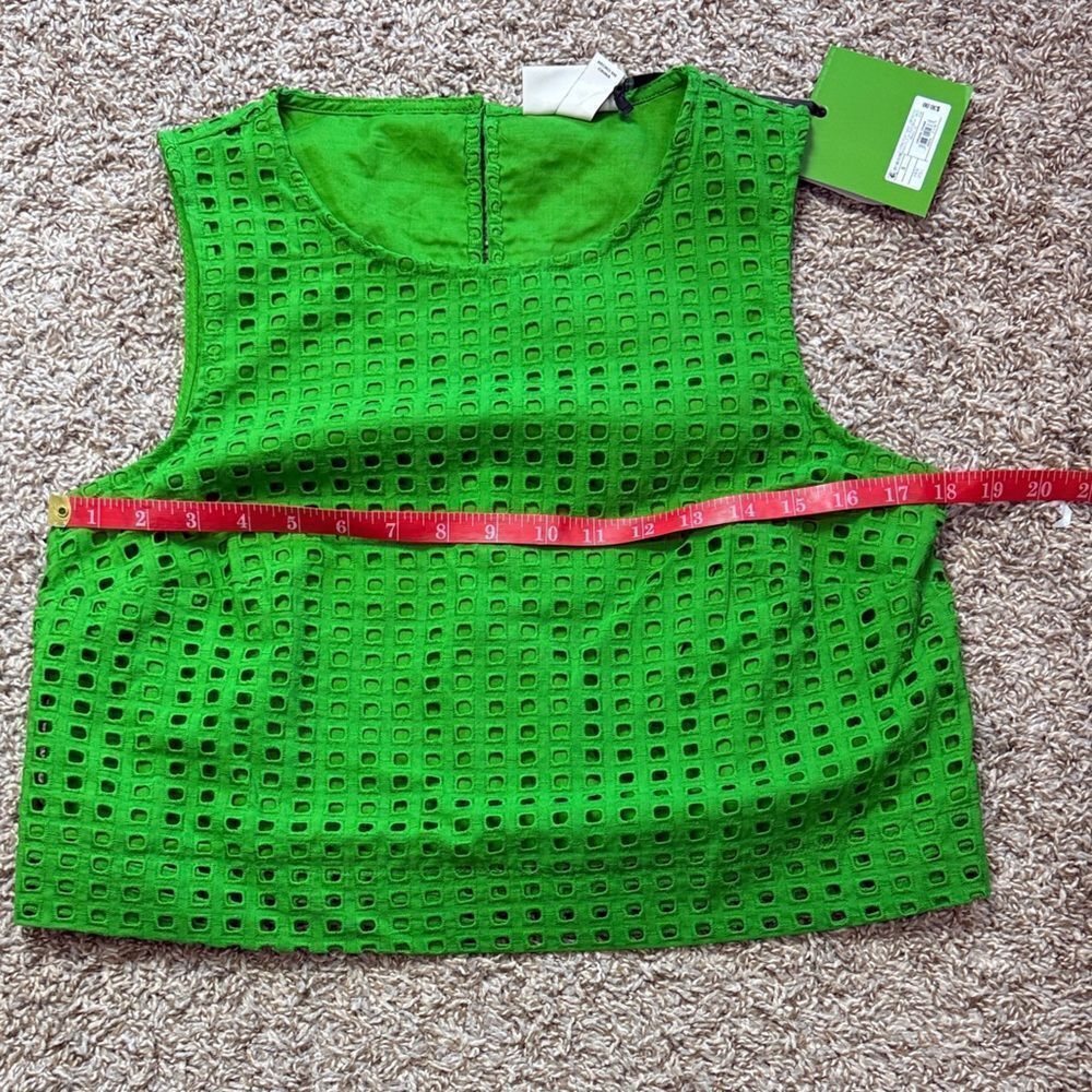 NWT Kate Spade Green Perforated Top - Picture 3 of 6